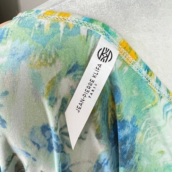 Jean-Pierre Klifa Paris Daphne Dress Women's L Watercolor Floral Stretchy Shift - Picture 6 of 7